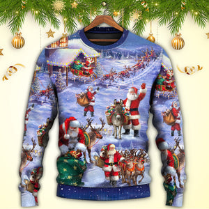 Christmas Santa Claus Story Night Gift For Xmas Painting Style Ugly Christmas Sweater, Christmas Gift, Gift Christmas 2024