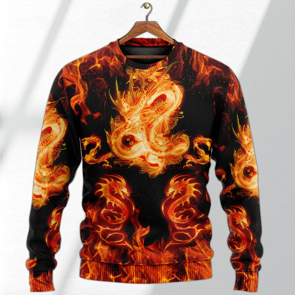 Dragon And Fireball Madness Ugly Christmas Sweater, Christmas Gift, Gift Christmas 2024