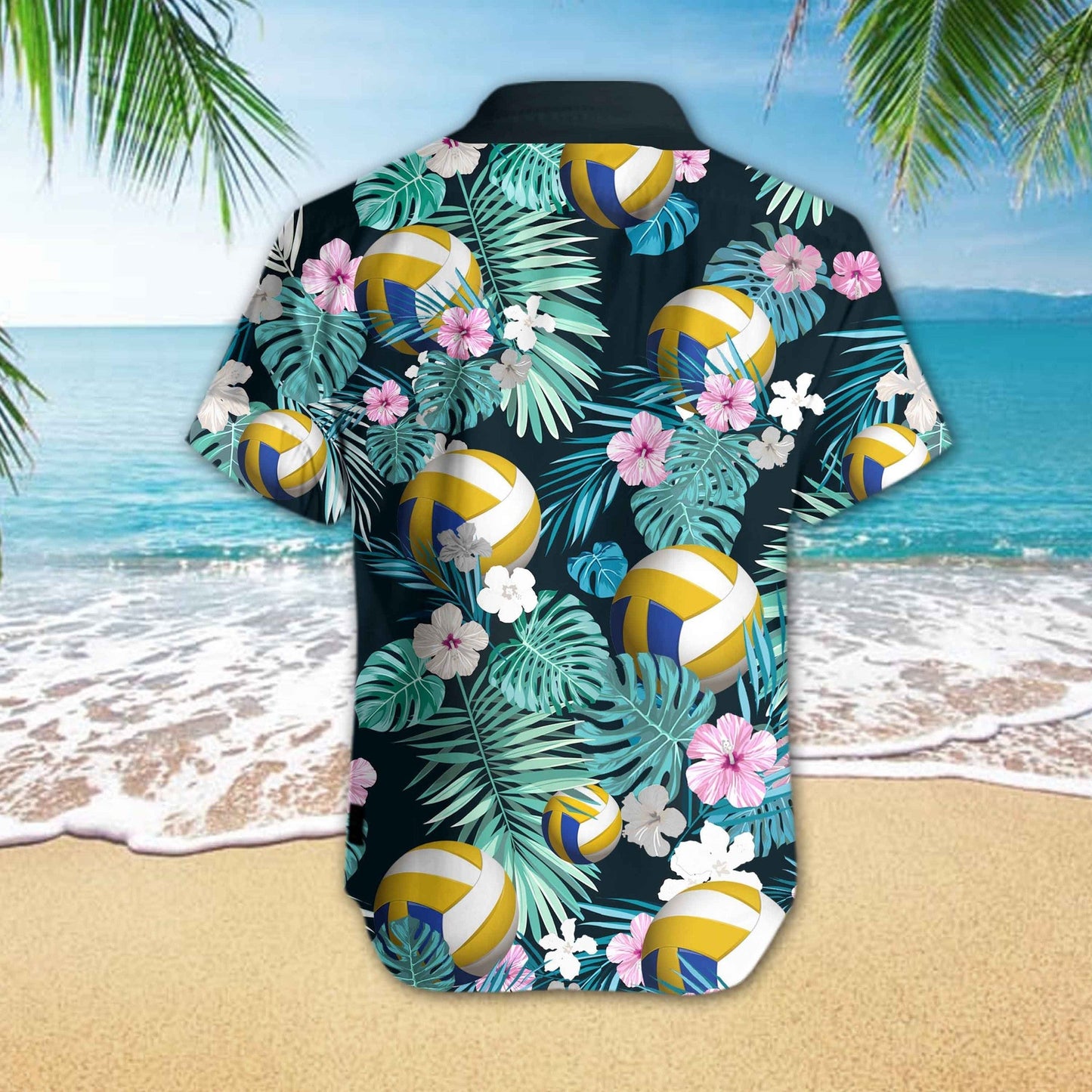 Volleyball Flower Tropical Jungle Design Hawaiian Shirt, Hwaiian For Gift
