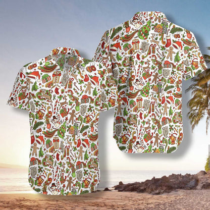 Nollaig Shona Ar Chúlra Bán Patrún Léine Haváís, Bronntanas Léine Haváís, Bronntanas Nollag