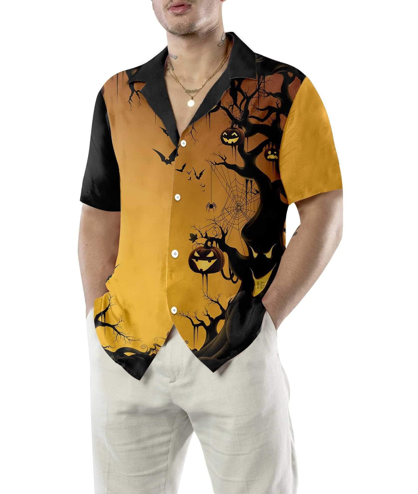 Scary Halloween Tree Hawaiian Shirt,Hawaiian Shirt Gift, Christmas Gift