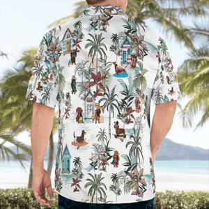 Dachshund Hawaii Floral Hawaiian Shirt, Hwaiian For Gift