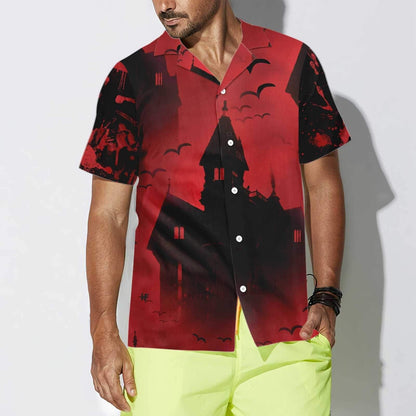 Scary Vampire Castle Halloween Dramatic Hawaiian Shirt,Hawaiian Shirt Gift, Christmas Gift