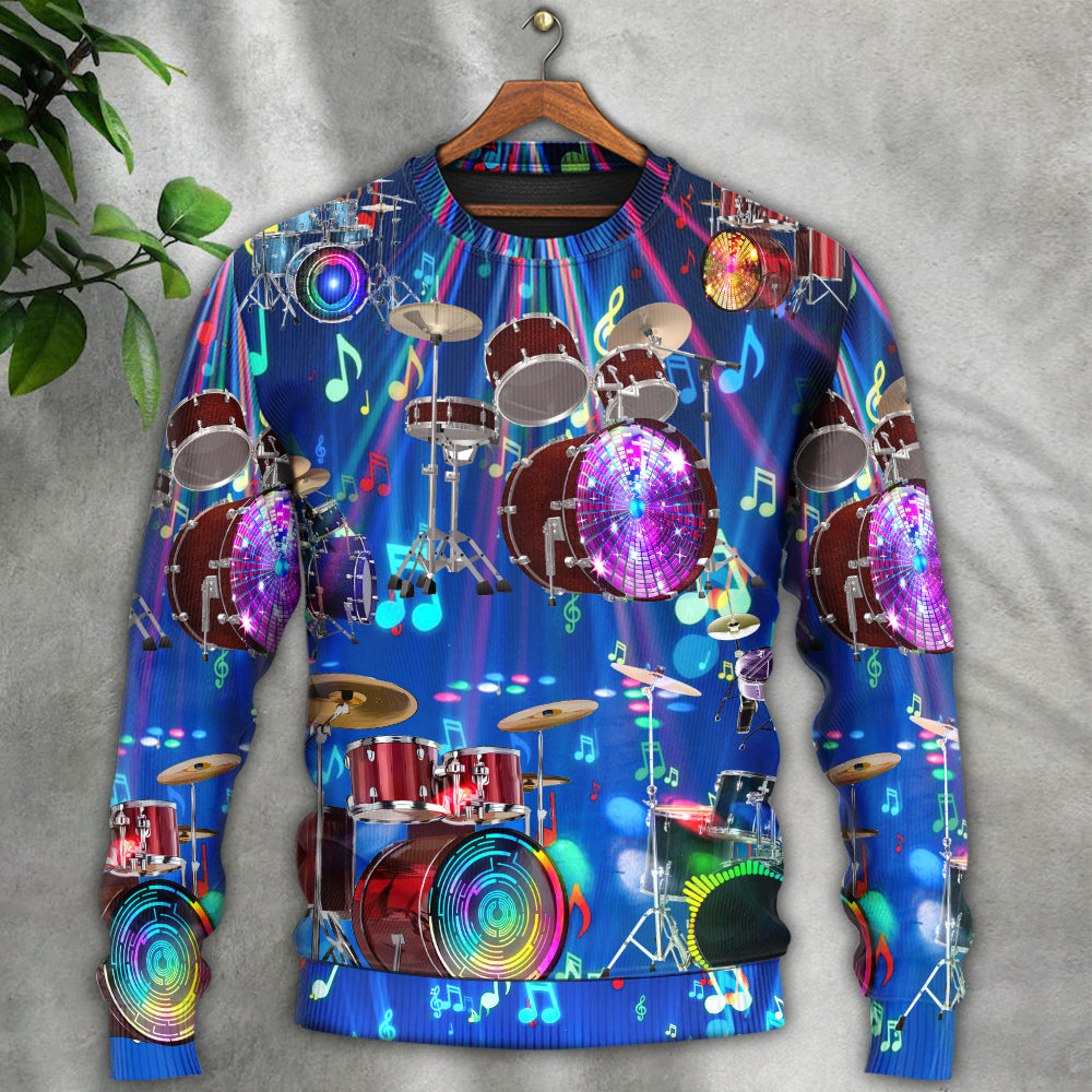 Drum Is My Life Light Neon Style Ugly Christmas Sweater, Christmas Gift, Gift Christmas 2024