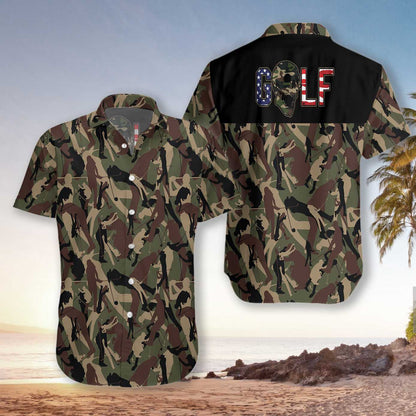 Golf Camouflage Seamless Pattern Fascinating Design Hawaiian Shirt,Hawaiian Shirt Gift, Christmas Gift