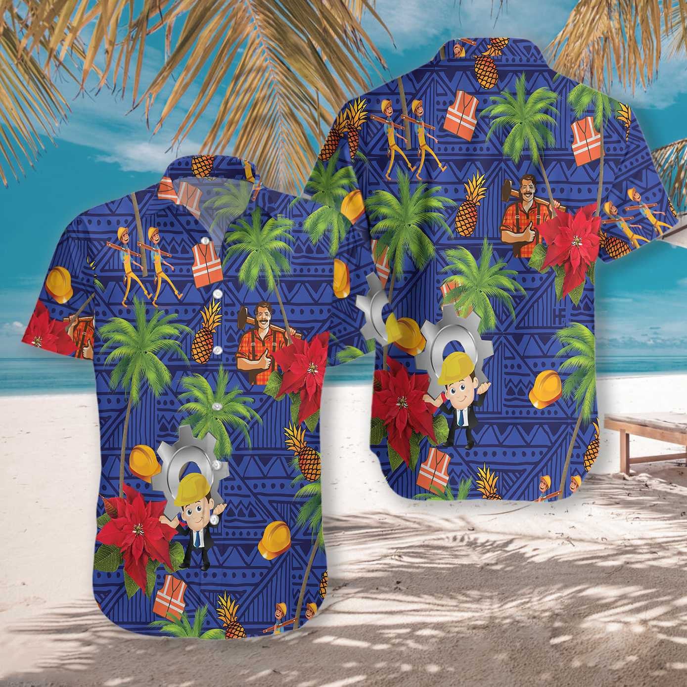 Laborer Proud Unique Blue Pattern Hawaiian Shirt, Hawaiian For Gift