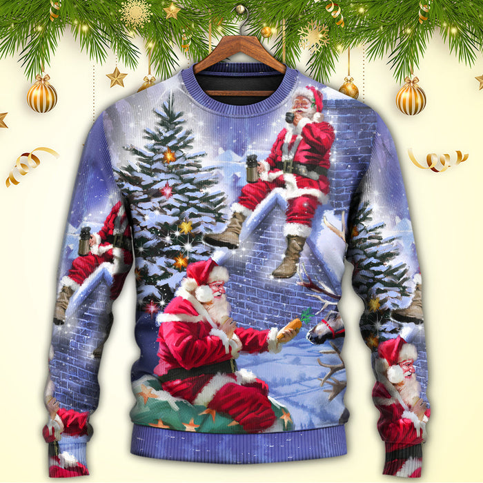 Christmas Santa Claus Story Night Christmas Is Coming Art Style Ugly Christmas Sweater, Christmas Gift, Gift Christmas 2024