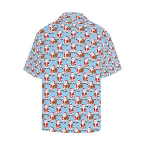 Cute Santa Claus With Gift Bag Christmas Themed Hawaiian Shirt, Hawaiian Shirt Gift, Christmas Gift.