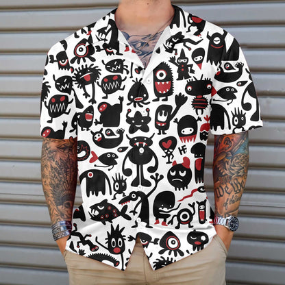 Black Monsters For Halloween Hawaiian Shirt, Hawaiian For Gift