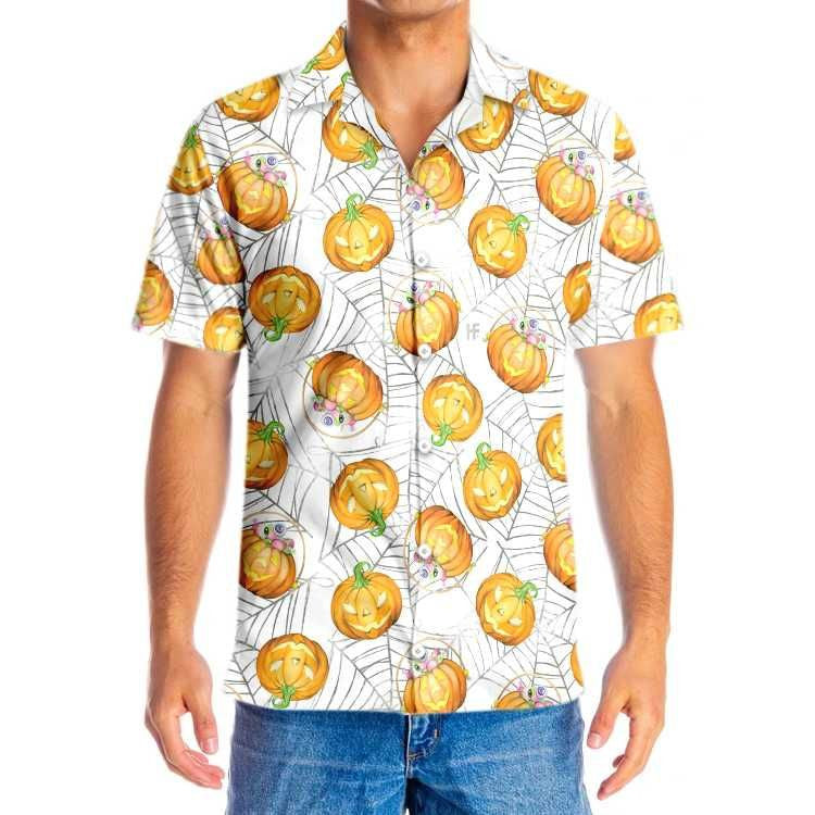 Candy Pumpkin Oíche Shamhna Ar Ghréasán Damhán alla Léine Haváíais Dhrámaíochta, Bronntanas Léine Haváíais, Bronntanas Nollag