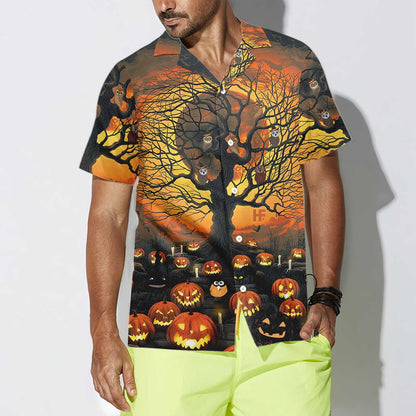 Pumpkin Night Eerie Silence Design Hawaiian Shirt,Hawaiian Shirt Gift, Christmas Gift