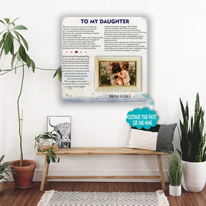 To My Daughter Mom Gifts from Daughter - Mother's Picture Frame Gift for Mother's Day