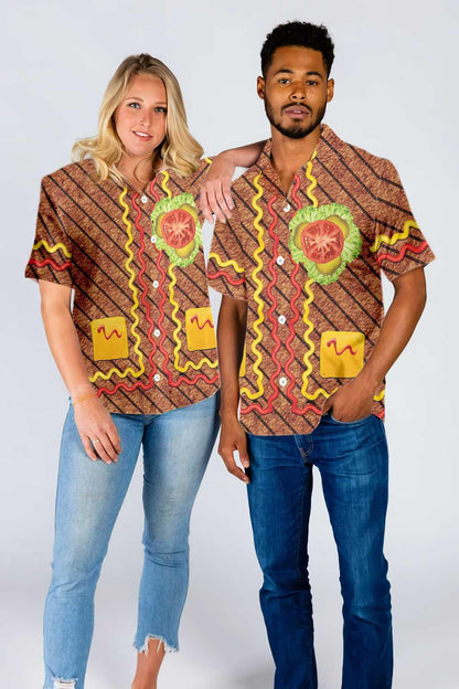 Léine Éadaí Burger Oíche Shamhna Léine haváíais, haváís don bhronntanas