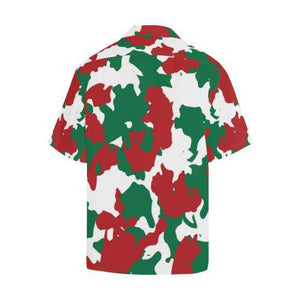 Christmas Color Green And Red Camo Design Hawaiian Shirt, Hawaiian Shirt Gift, Christmas Gift.