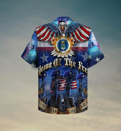 Blue Eagle Theme Pretty Ornamental Hawaiian Shirt, Hawaiian For Gift