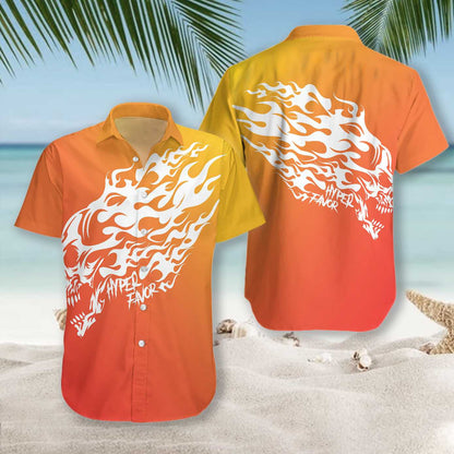 Furious Skull With Sunset Background Impressive Design Hawaiian Shirt, Hawaiian Shirt Gift, Christmas Gift