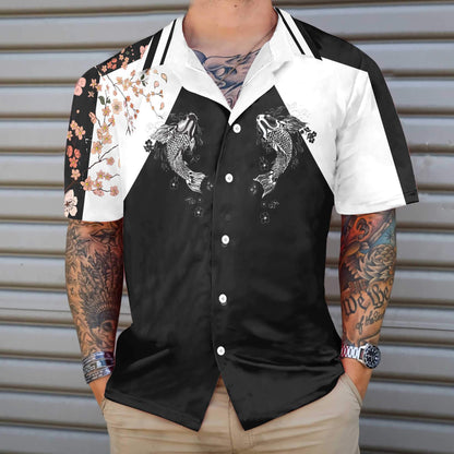 Fantastic Sukajan Style Koi Fish Hawaiian Shirt,Hawaiian Shirt Gift, Christmas Gift