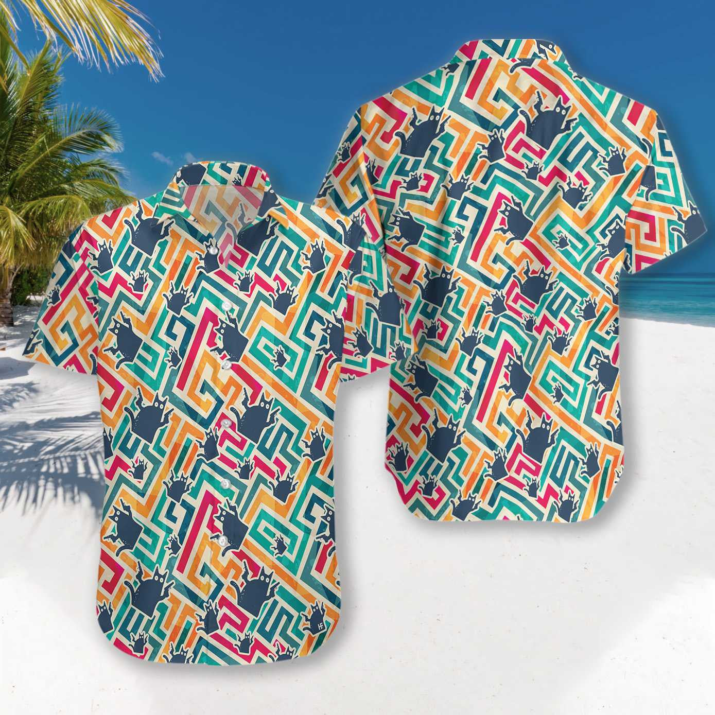 Cat I Patrún Maze ildaite Dearadh Álainn Léine Haváís, Bronntanas Léine Haváís, Bronntanas Nollag