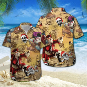 Cool Pirate On Christmas Design Hawaiian Shirt, Hawaiian Shirt Gift, Christmas Gift