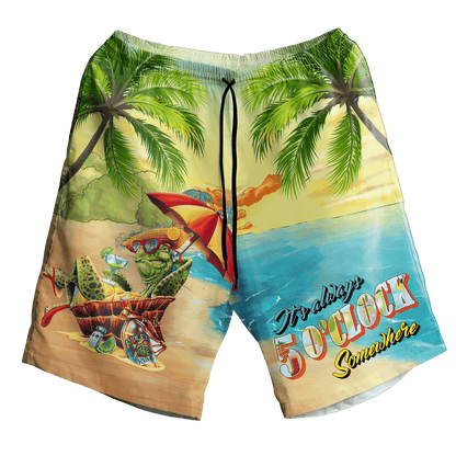 Turtle Chilling On The Beach Design Hawaiian Shirt, Hawaiian For Gift