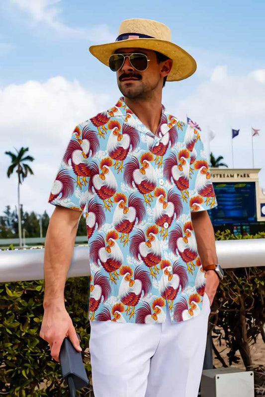 On The Farm Beautiful Chickens Hawaiian Shirt,Hawaiian Shirt Gift, Christmas Gift