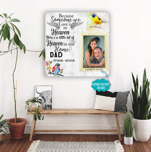 I miss you so much Dad On your birthday Memorial Picture Frame - Keepsake Plaque That Holds a custom Photo - Sympathy Gift to Tribute The Loss of a Loved One