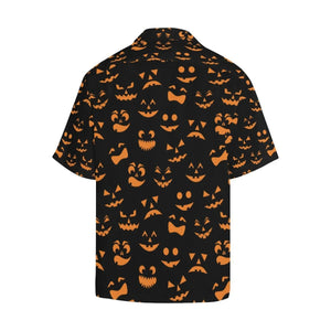 Funny Facial Expressions Halloween Pattern Hawaiian Shirt,Hawaiian Shirt Gift, Christmas Gift