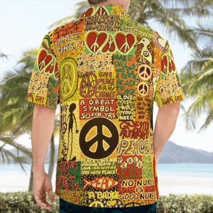 Vintage Style Hippie A Great Symbol Hawaiian Shirt, Hwaiian For Gift