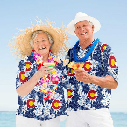 Proud Of Colorado Flag Seamless Pattern USA Hawaiian Shirt, Hawaiian Shirt Gift, Christmas Gift