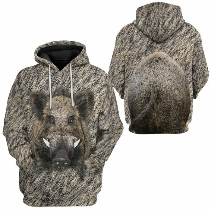 3D Boar Hunter Front And Back Custom Tshirt Hoodie Apparel