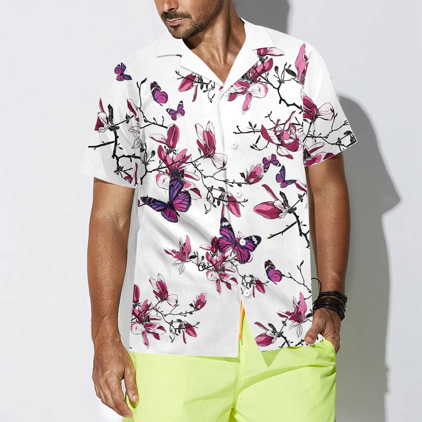 Floral Butterfly The Touch Of Nature Design Hawaiian Shirt, Hawaiian Shirt Gift, Christmas Gift