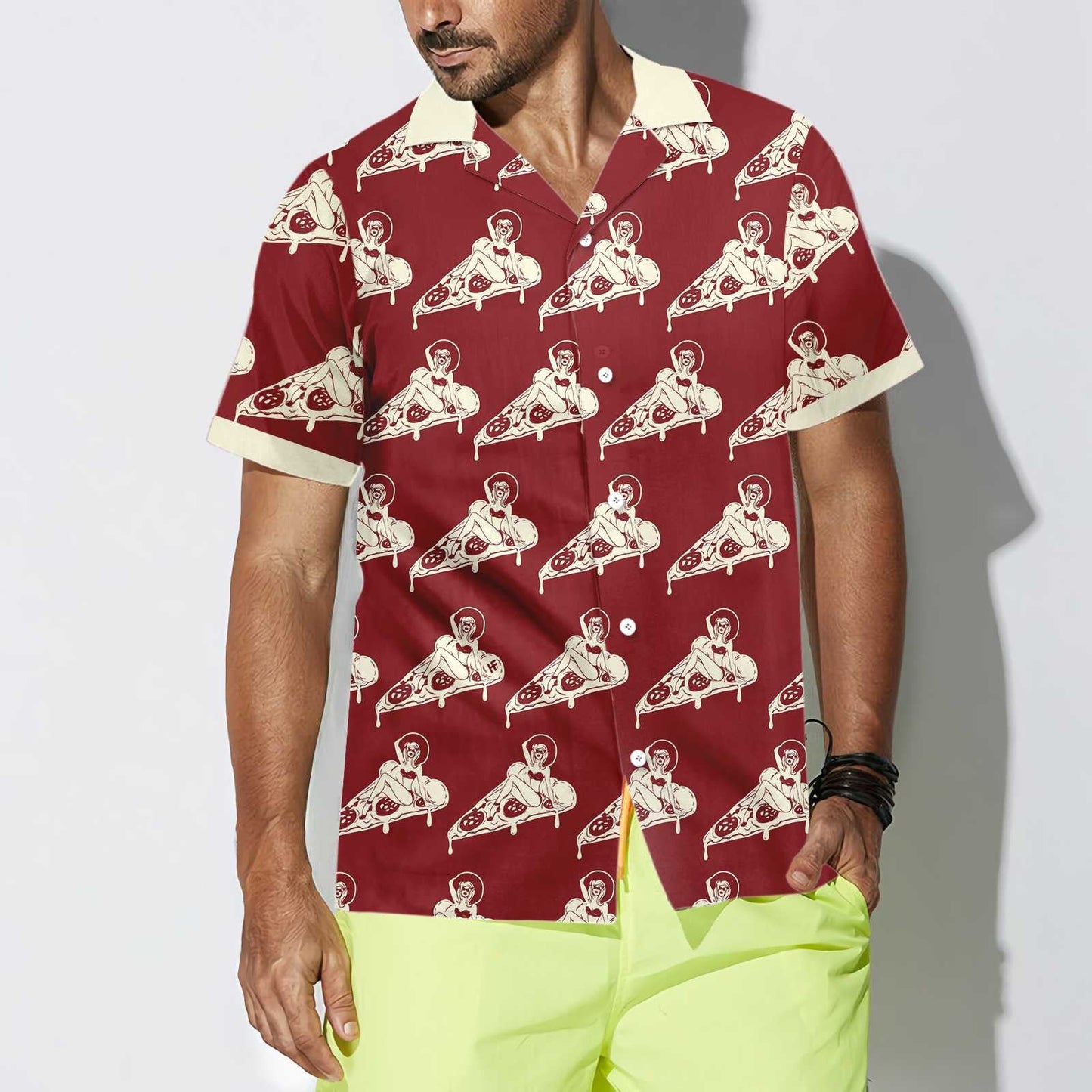 Ag Aisling Faoi Pizza Dearadh Greannmhar Léine Haváís, Bronntanas Léine Haváí, Bronntanas Nollag