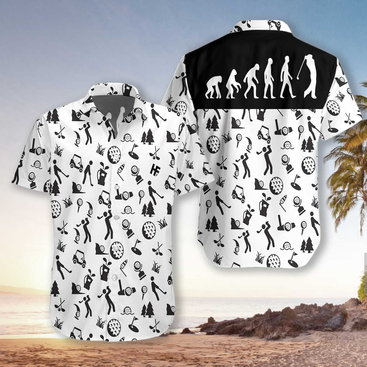 Golf Evolution The Love Of Sport Design Hawaiian Shirt, Hawaiian Shirt Gift, Christmas Gift