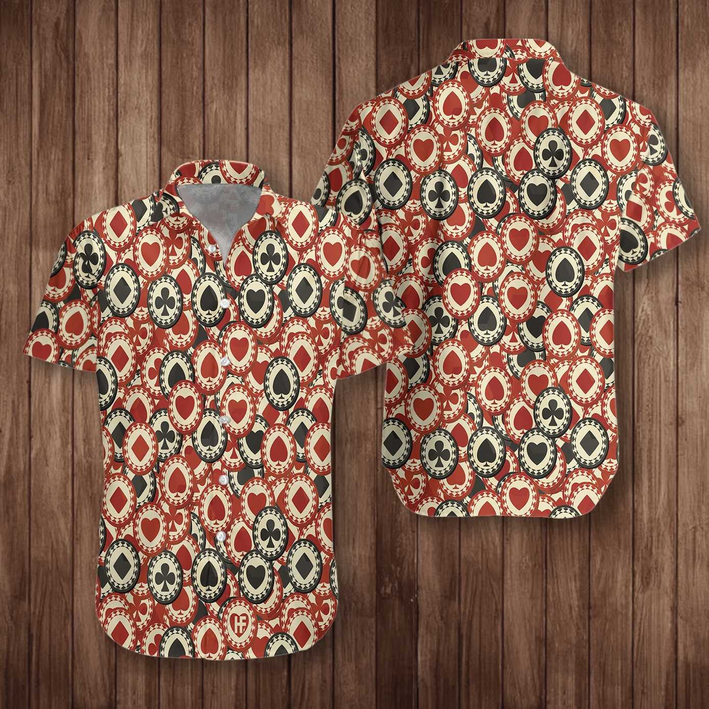 Vibrant Color Poker Chip Casino Design Hawaiian Shirt,Hawaiian Shirt Gift, Christmas Gift