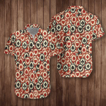 Vibrant Color Poker Chip Casino Design Hawaiian Shirt,Hawaiian Shirt Gift, Christmas Gift