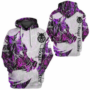 3D Boar Hunter Purple Custom Tshirt Hoodie Apparel