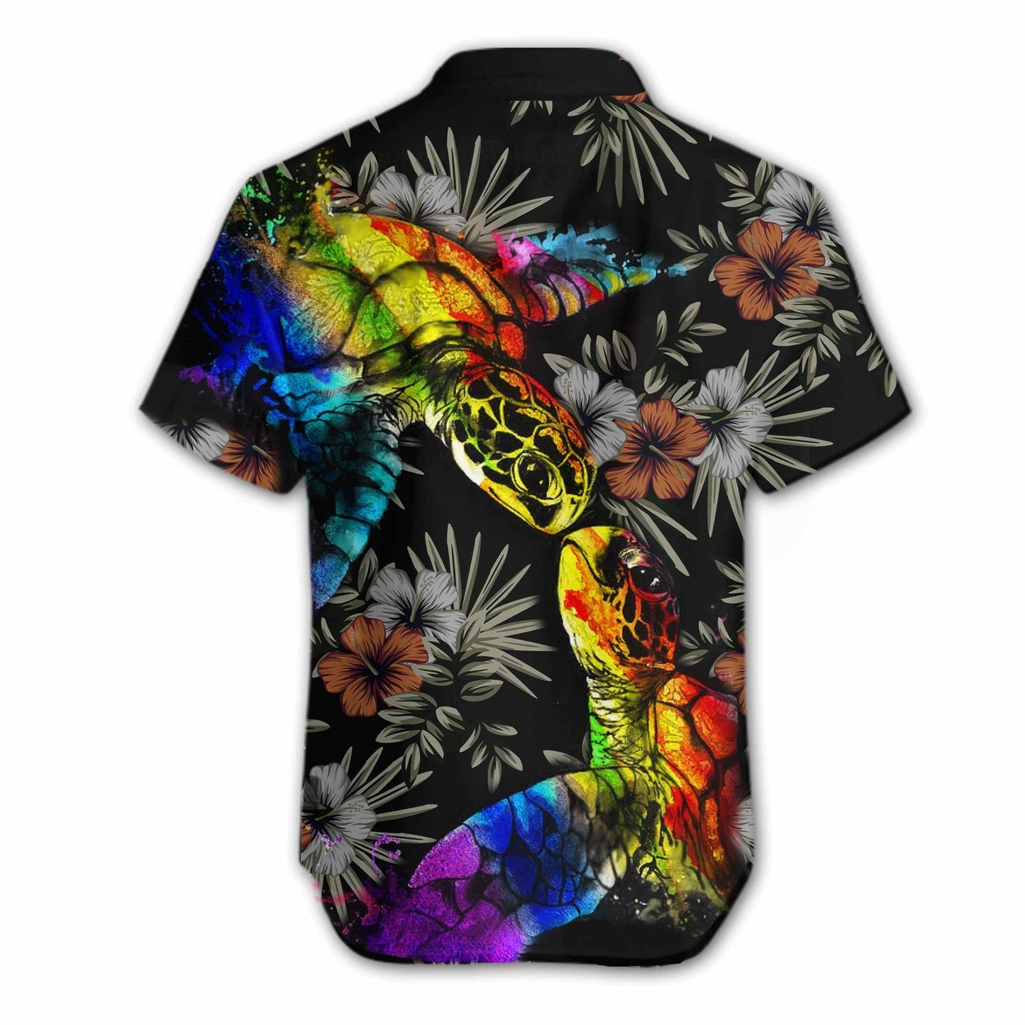 Colorful Turtle Lgbt Flower Design Hawaiian Shirt,Hawaiian Shirt Gift, Christmas Gift