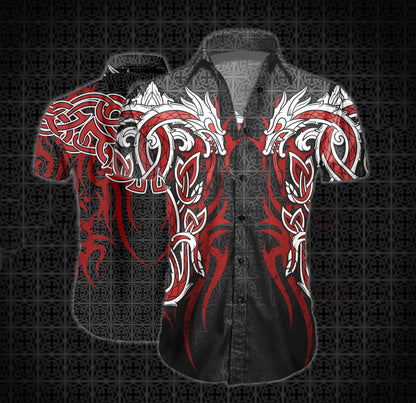 Ealaín Tatú Dragon I nDearadh Dubh Dorcha Léine Haváís, Bronntanas Léine Haváíais, Bronntanas Nollag