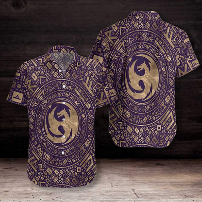 Siombail Dragon Patrún Stíl Nordach Léine Haváís, Bronntanas Léine Haváís, Bronntanas Nollag