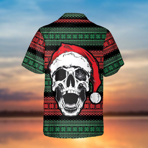 Christmas Skull Hawaiian, Hawaiian Shirt, Christmas Gift