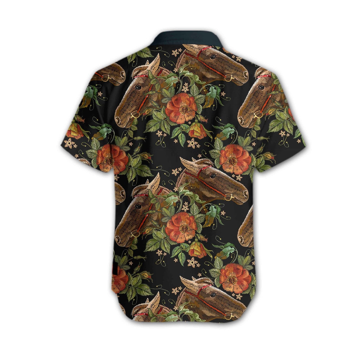 Horse Embroidery The Blooming Design Hawaiian Shirt, Hawaiian For Gift