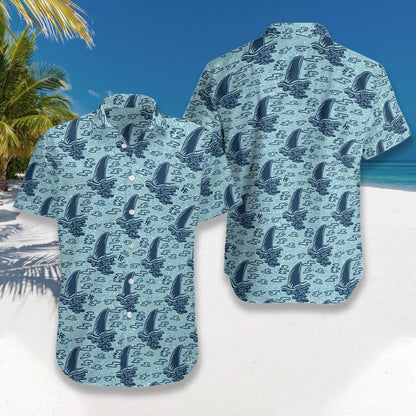 Shark Pattern In The Ocean Hawaiian Shirt,Hawaiian Shirt Gift, Christmas Gift