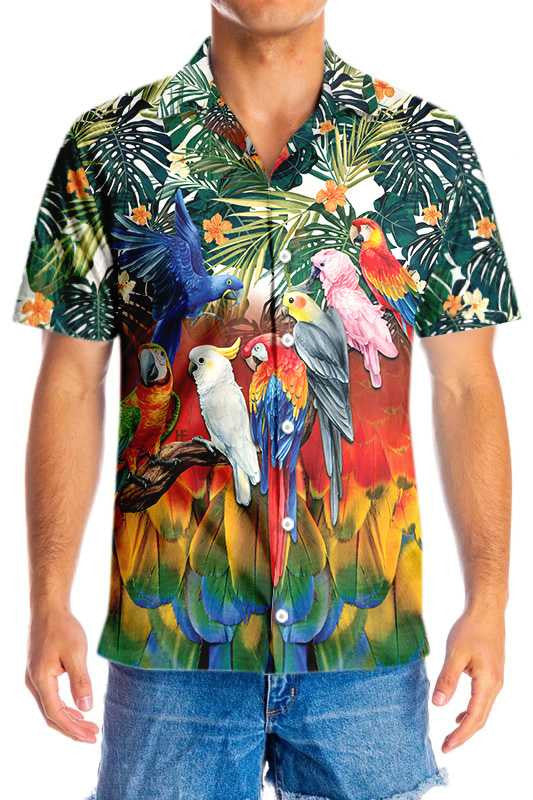 Bird Species Tropical Parrot Birds Hawaiian Shirt, Hawaiian For Gift