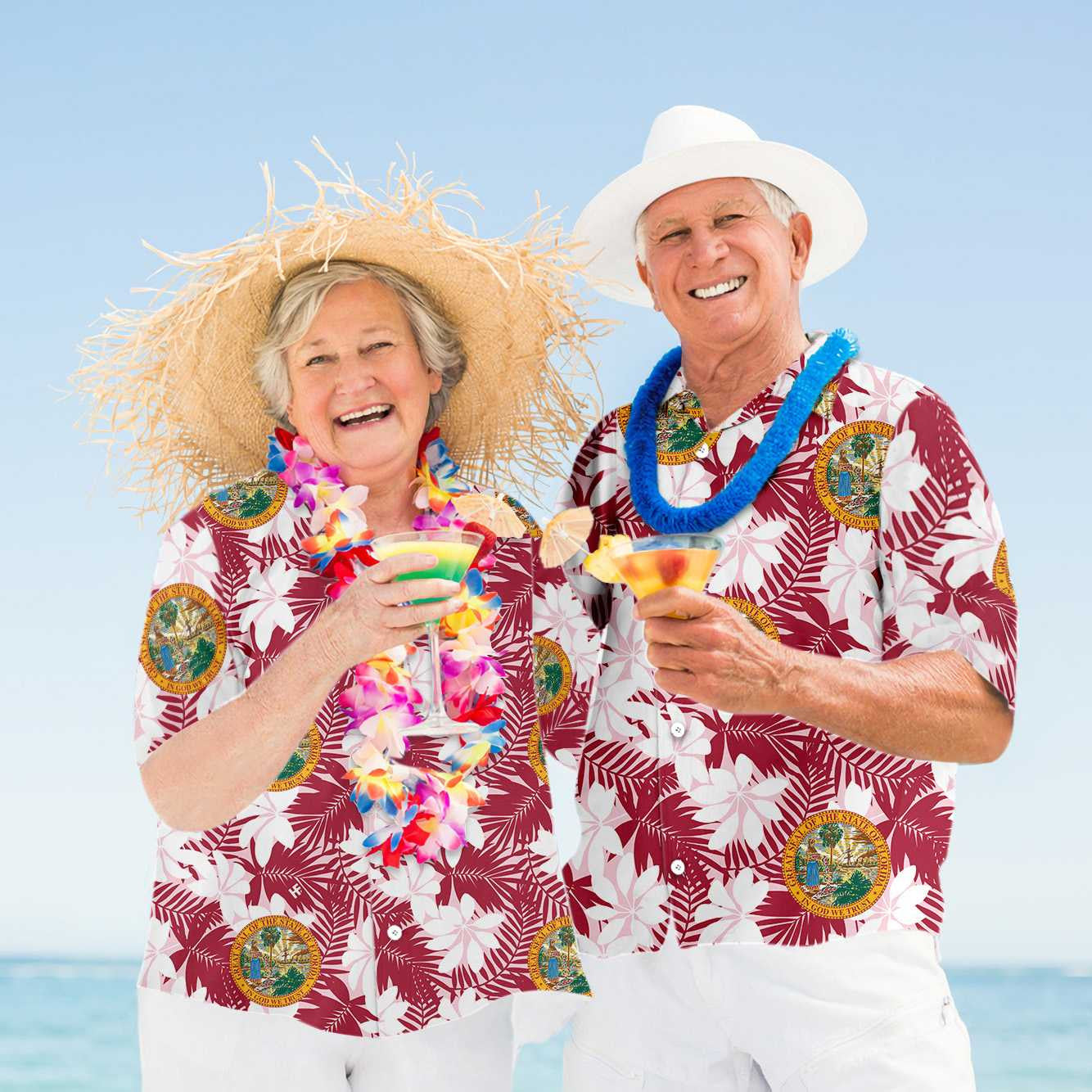 Colorful Florida Flag Seamless Pattern USA Hawaiian Shirt,Hawaiian Shirt Gift, Christmas Gift