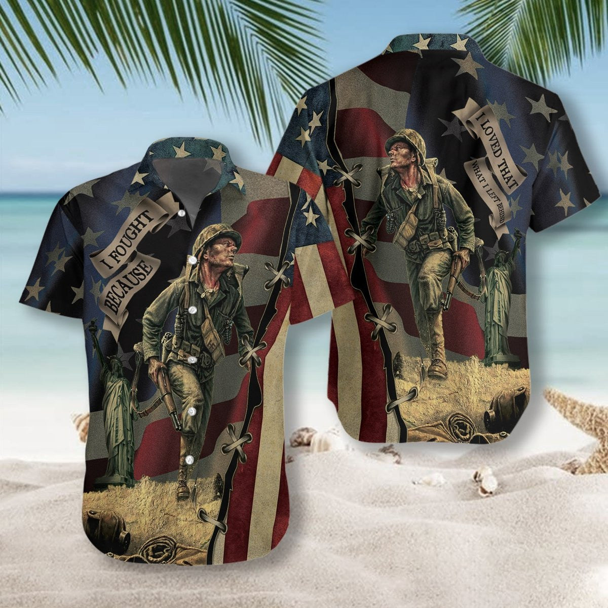 Memories Veteran Seamless Background Design Hawaiian Shirt,Hawaiian Shirt Gift, Christmas Gift