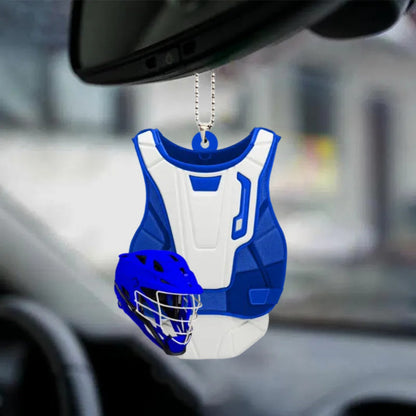 Personalized Lacrosse Uniform And Helmet Flat Acrylic Car Hanging Ornament, Gift for Lacrosse Players, Christmas Decoration