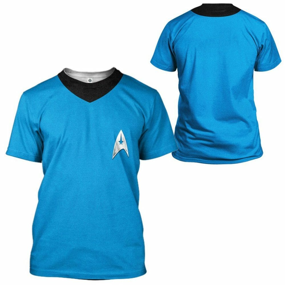 3D Star Trek An tSraith Bhunaidh 1966 1969 Éadaí Cochaillín Tléine Gorm Saincheaptha