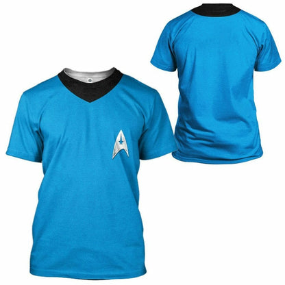 3D Star Trek An tSraith Bhunaidh 1966 1969 Éadaí Cochaillín Tléine Gorm Saincheaptha