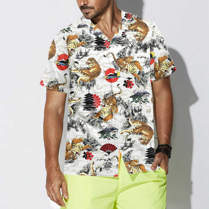 Excellent Japanese Tiger Tattoo Design Hawaiian Shirt,Hawaiian Shirt Gift, Christmas Gift