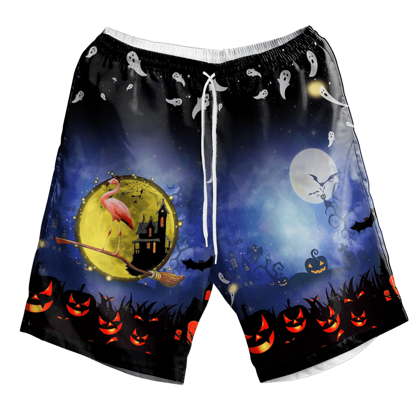 Flamingo Oíche Shamhna ar Dhearadh Dorcha Léine Haváís, Bronntanas Léine Haváíais, Bronntanas Nollag